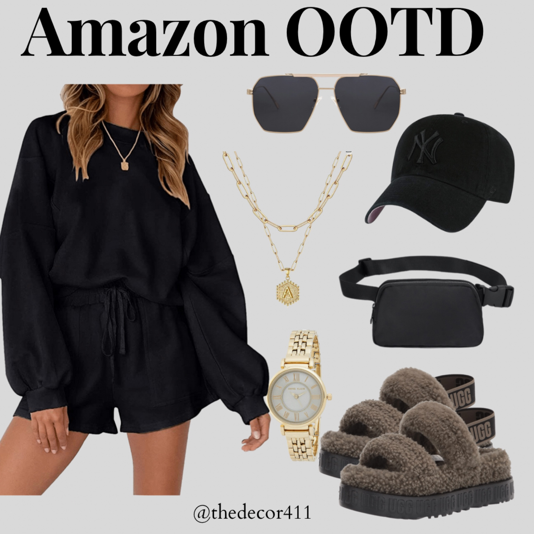 Amazon ootd
travel outfit, two piece lounge wear, lounge set, comfy outfit, sunglasses, ball cap, uggs, ugg house shoes, gold necklace, gold watch, belt bag, amazon lounge set, fall lounge wear

#LTKtravel #LTKSeasonal #LTKunder100