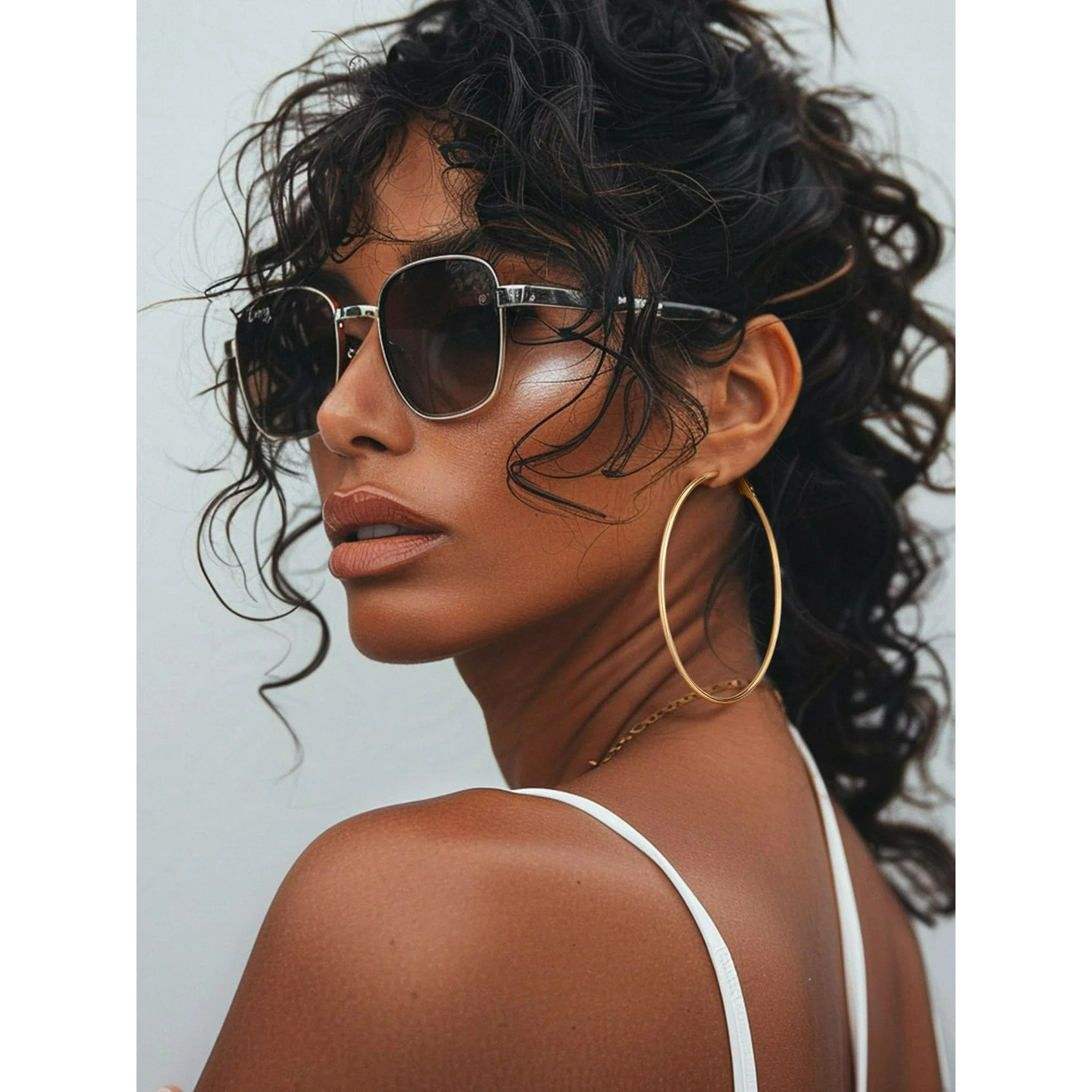 KeyStyle 70mm Hoop Earrings for Women Gold Plated Hoop Earrings Lightweight Large Earrings Birthd... | Walmart (US)