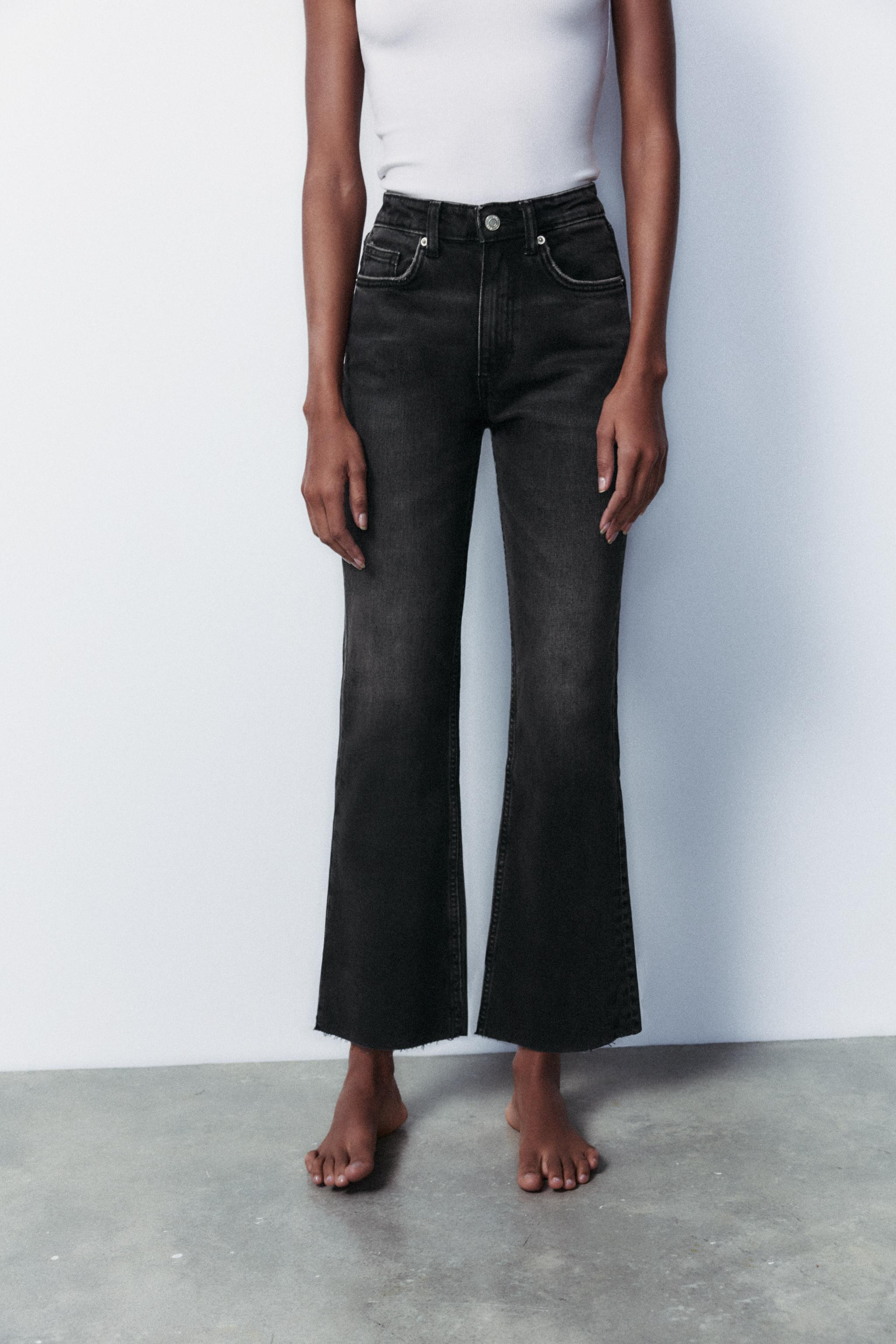 TRF HIGH-WAISTED CROPPED FLARE JEANS | Zara US