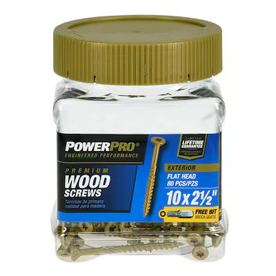 Power Pro  #10 x 2-1/2-in Epoxy Exterior Wood Screws (80-Per Box) | Lowe's