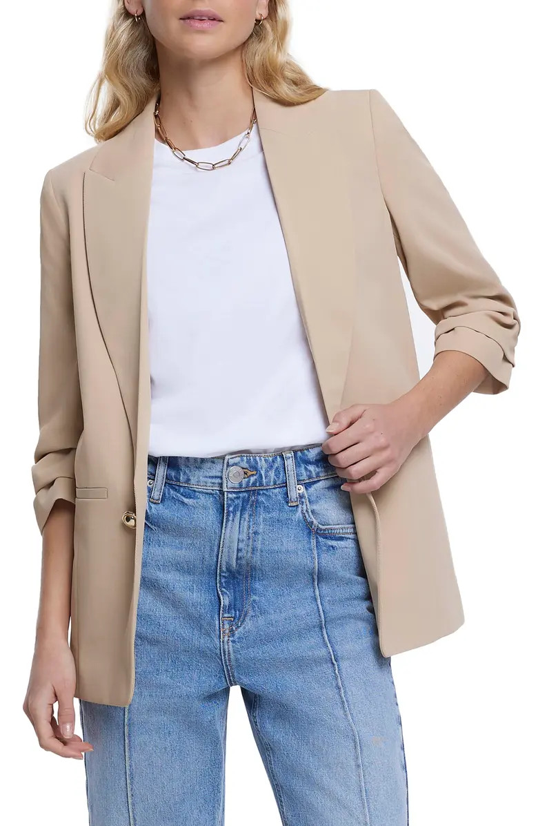 Pleat Sleeve Blazer | Nordstrom