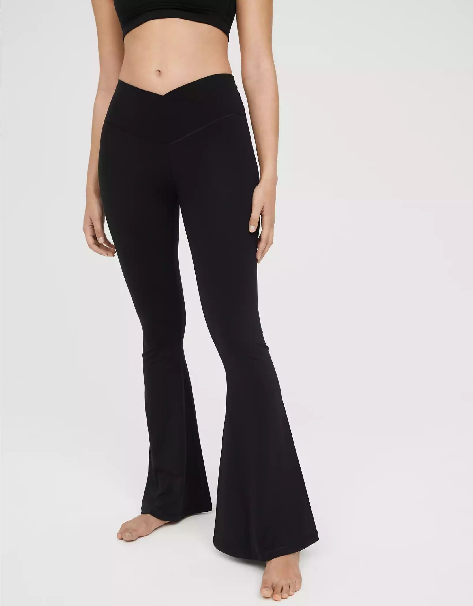 OFFLINE By Aerie Real Me High Waisted Crossover Super Flare Legging | American Eagle Outfitters (US & CA)