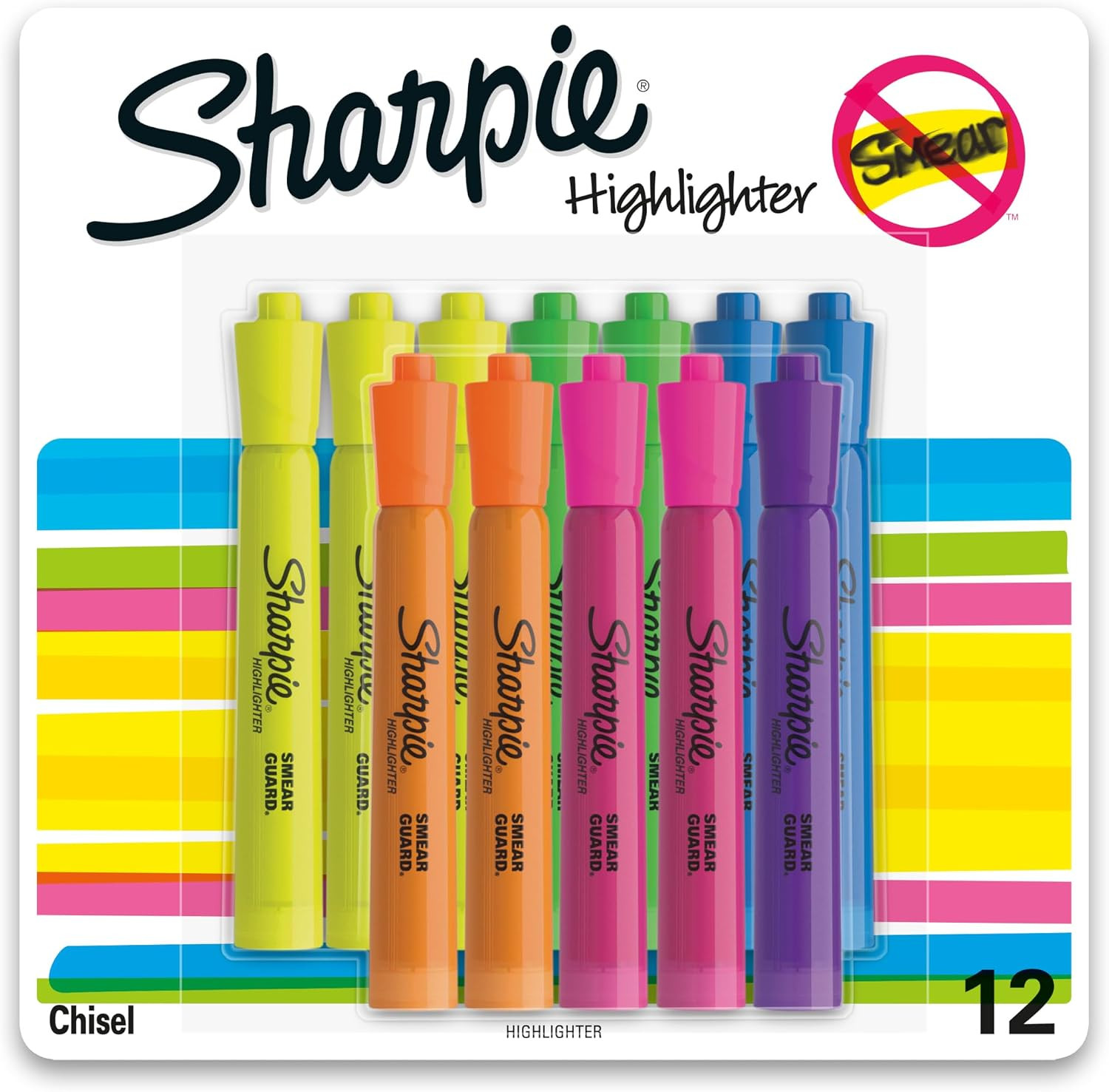Sharpie Tank Style Highlighters Chisel Tip Fluorescent Highlighter Marker Set Office And Teacher ... | Amazon (US)