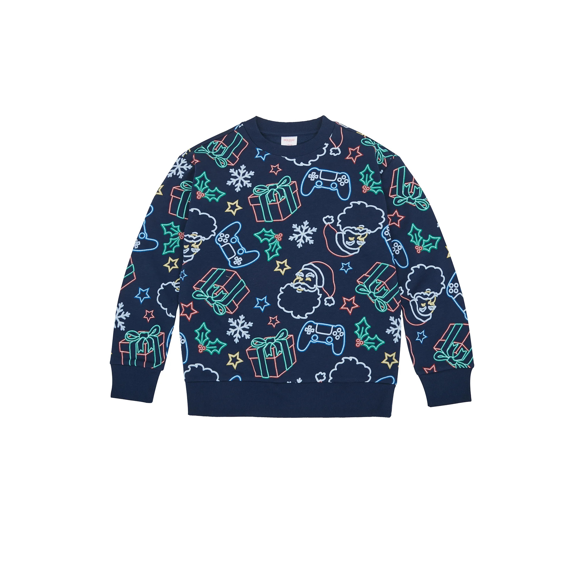Holiday Time Boys Christmas Sweatshirt, Sizes 4-18 & Plus | Walmart (US)