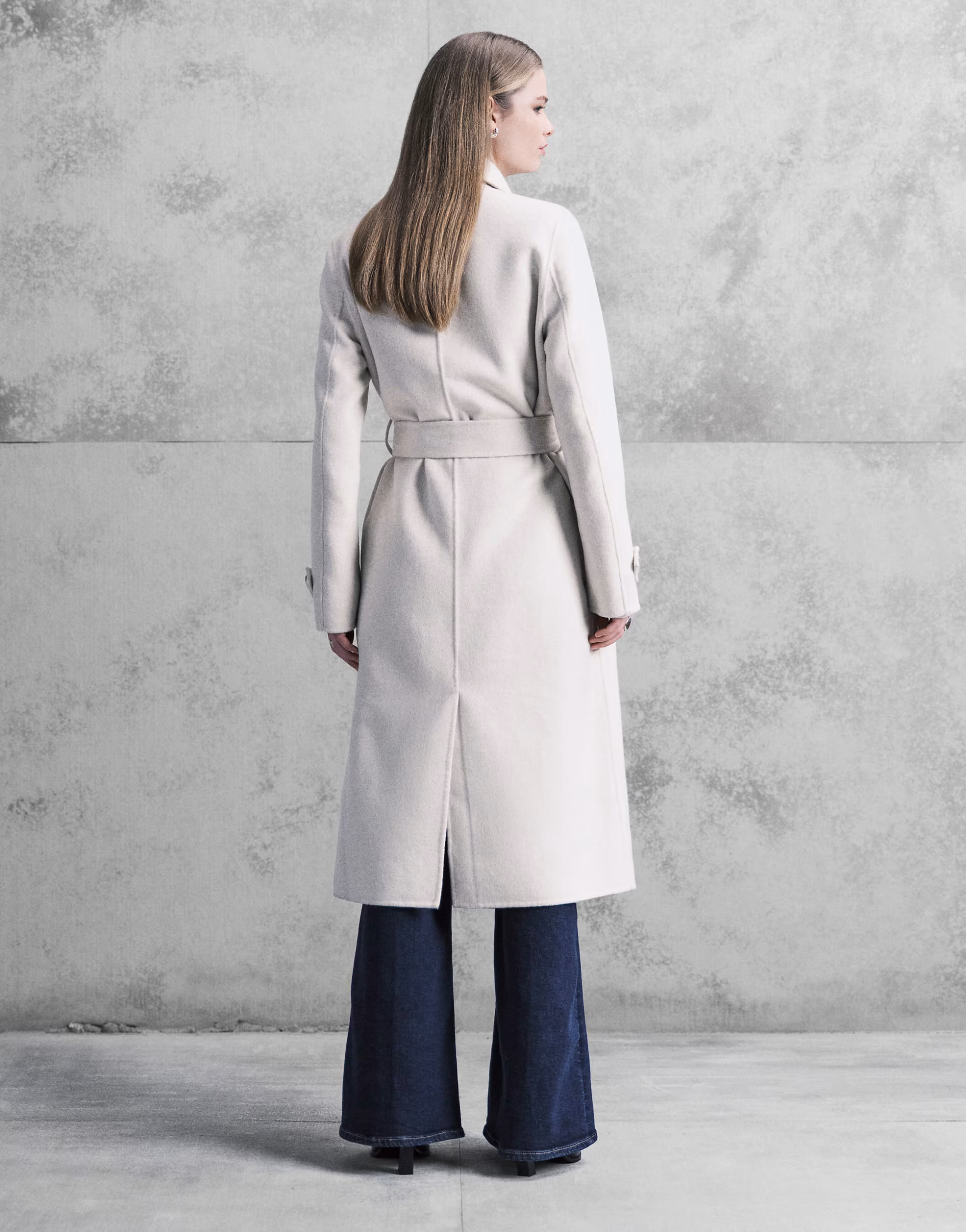 Forever New belted formal coat with tassel scarf with wool in cream | ASOS (Global)