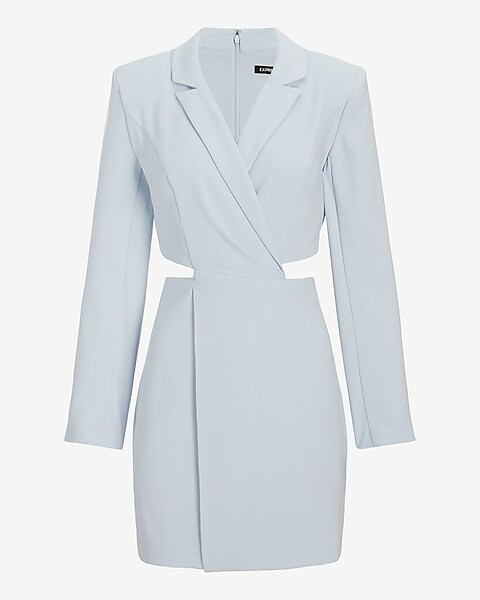 Notch Lapel Cutout Mini Blazer Dress | Express