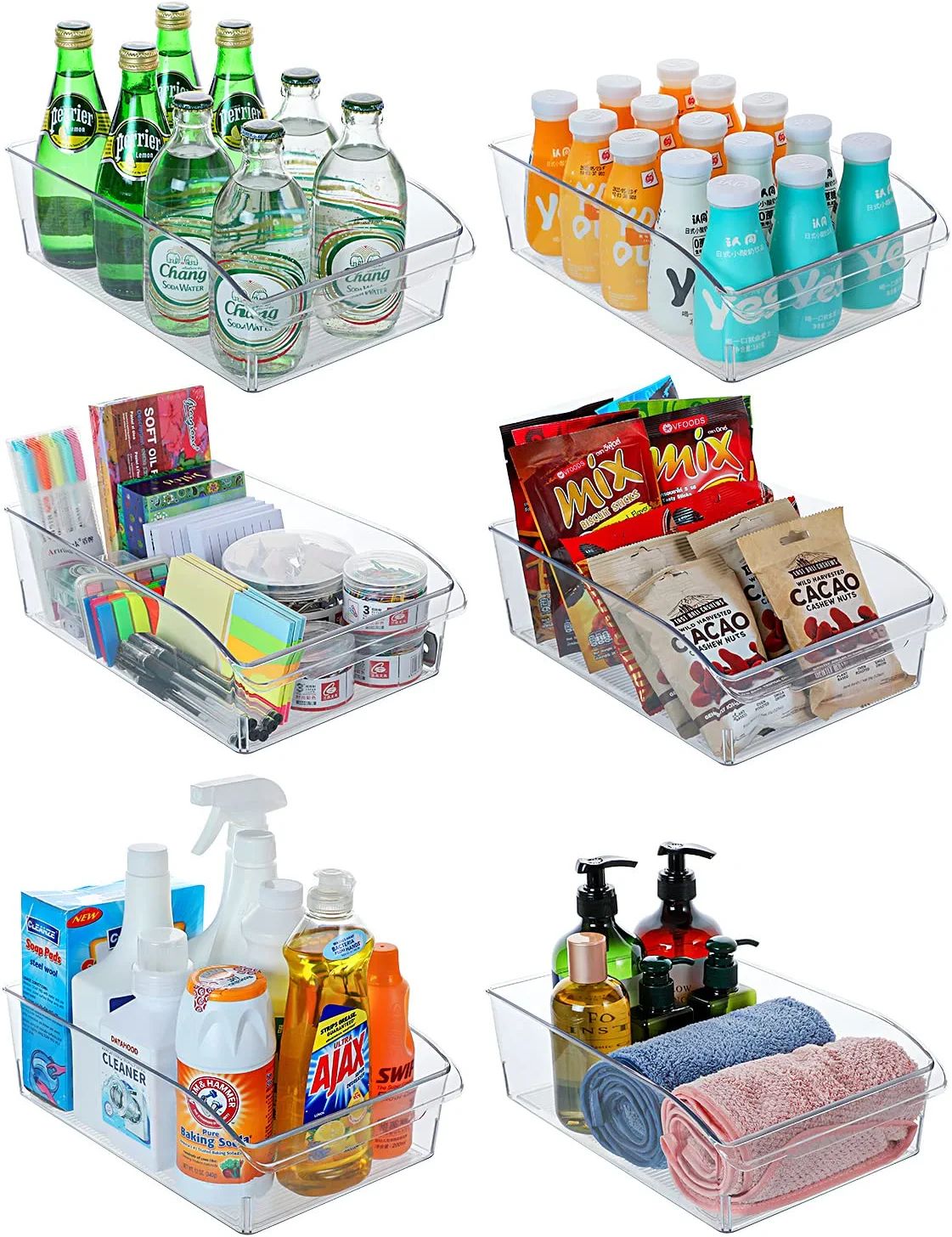 HERKKA Plastic Storage Organizer Container Bin for Bathroom, Pantry, Kitchen Cabinet, Fridge, Off... | Amazon (US)