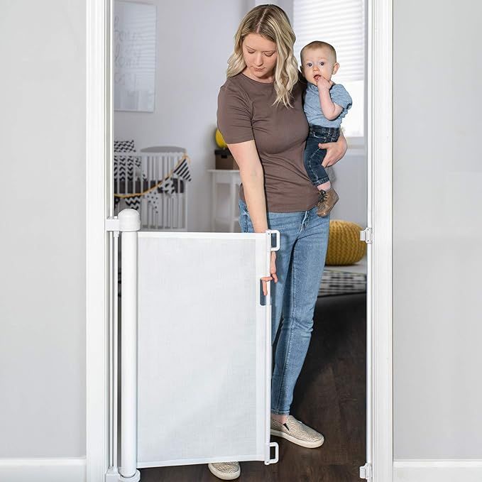 YOOFOR Retractable Baby Gate, Extra Wide Safety Kids or Pets Gate, 33” Tall, Extends to 55” W... | Amazon (US)