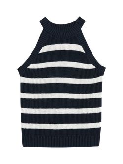 Sleeveless Striped Cropped Shaker-Stitch Sweater for Women | Old Navy (US)