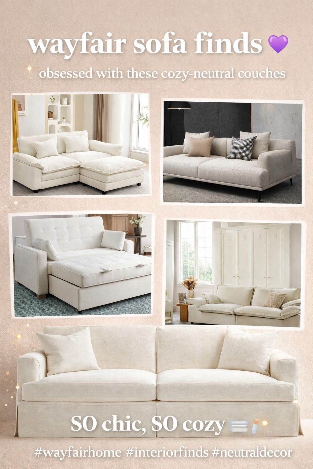 Okay but why are these wayfair sofas giving ✨model home energy✨ 😍

Neutral, cozy, and looks $$$ without the price tag

@Wayfair 

#wayfairfinds #neutralhome #cozyliving #homedecorfinds #ltkhome

#LTKSaleAlert #LTKHome