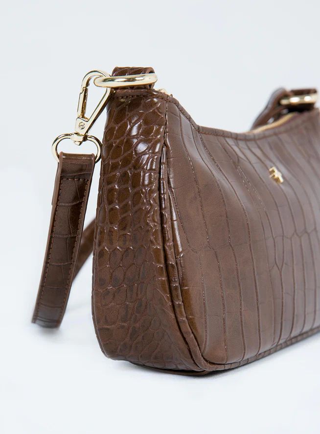 Peta & Jain Piper Bag Chocolate Croc | Princess Polly US