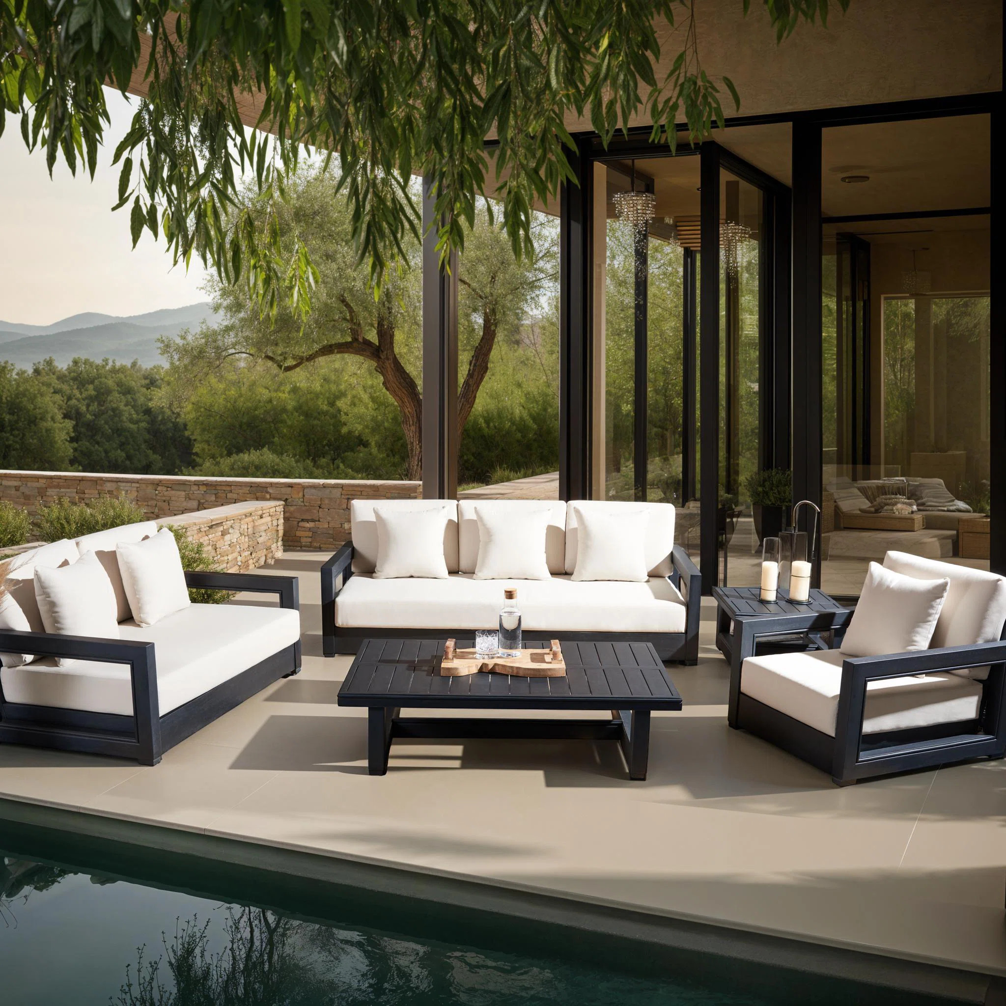 Melrose 5 Piece Aluminum Sofa Seating Group with Cushions | Joss & Main