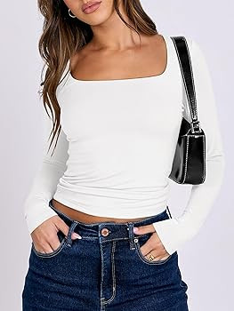 ANRABESS Shirts Crop Tops Tight Fitted Basic Tee 2025 | Amazon (US)