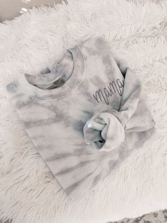 Embroidered Mama tie dye sweatshirt || Mama sweatshirt || Mama tie dye sweatshirt || Mama loungew... | Etsy (US)