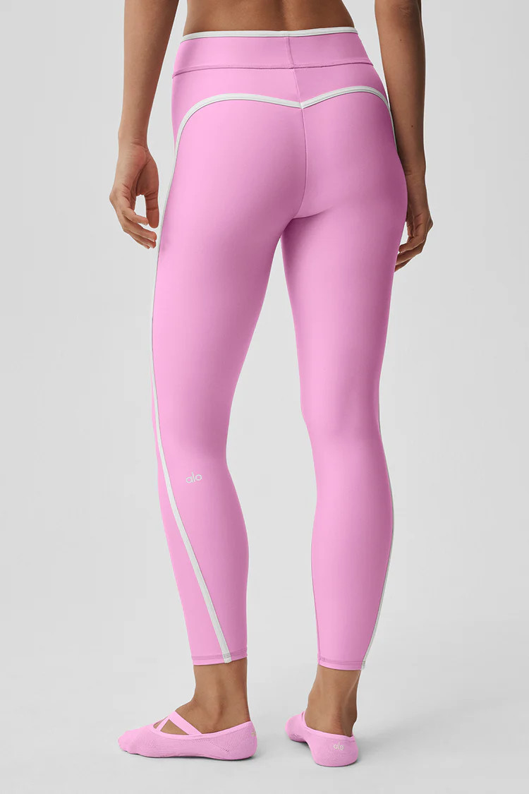 Airlift High Waist Charger 7/8 Legging - Candy Heart Pink/White | Alo Yoga (US)