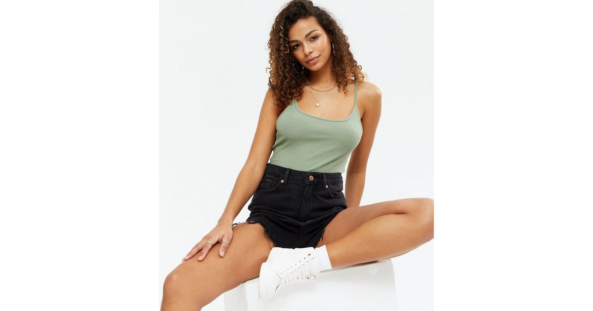 Light Green Ribbed Strappy Bodysuit
						
						Add to Saved Items
						Remove from Saved Items | New Look (UK)