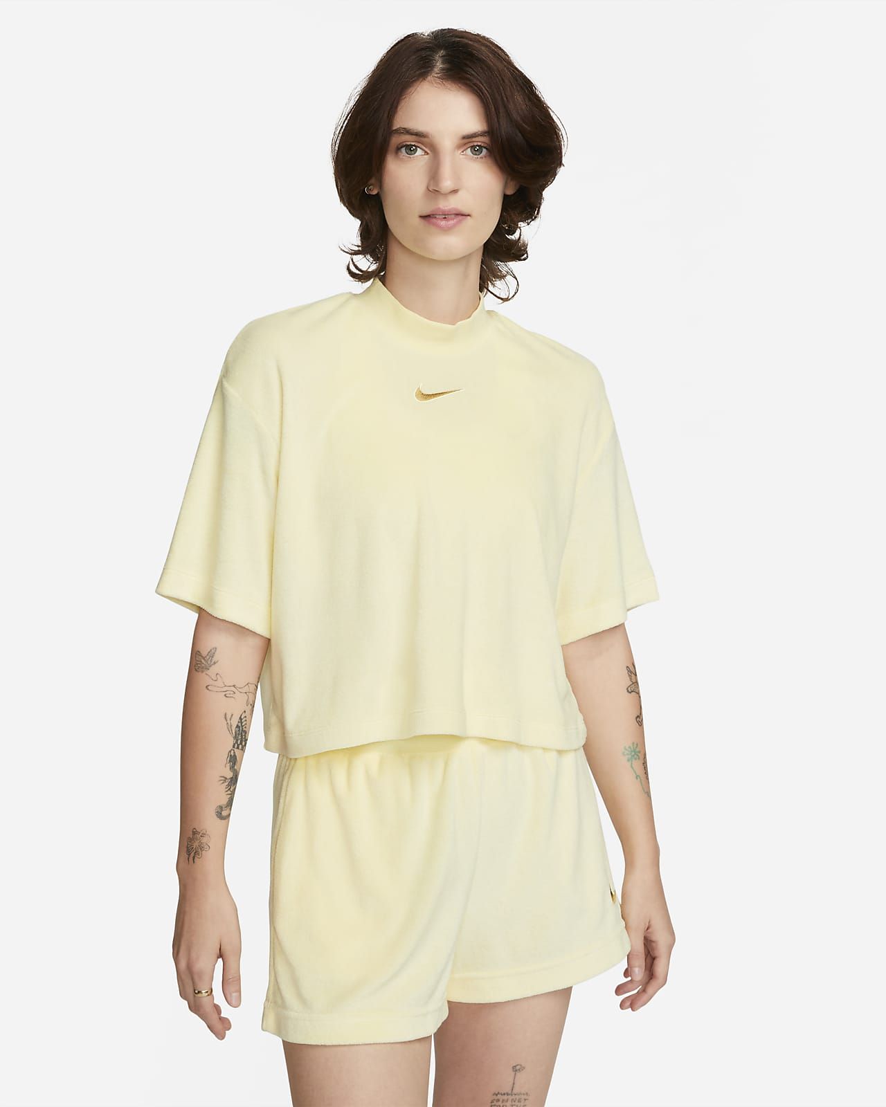 Women's Mock-Neck Short-Sleeve Terry Top | Nike (US)
