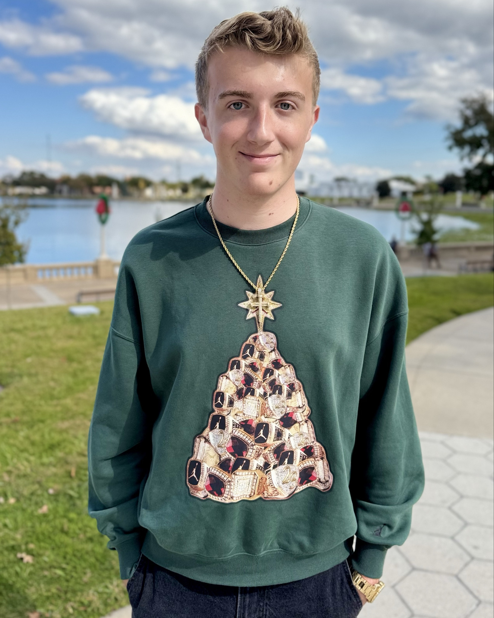 The perfect Christmas Sweater for the men in your life! The tree is made of the Michael Jordan championship rings. It’s a soft fleece that comes in 3 colors. 

Jordan Men’s holiday fleece crewneck sweatshirt, championship rings 

Christmas sweater, men’s fashion, mens holiday sweater, teen boy Christmas, men’s holiday outfit, men’s Christmas sweater, teen boy holiday style, gifts for him, Michael Jordan, basketball 

#christmassweater #teenboychristmas #menschristmassweater #mensholidayoutfit #mensholidaystyle #fleececrewneck #giftsforhim #teenboygiftguide

#LTKHoliday #LTKGiftGuide #LTKMens