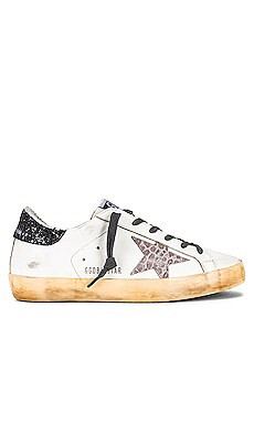 Golden Goose Super-Star Sneaker in White, Light Pink, & Black from Revolve.com | Revolve Clothing (Global)
