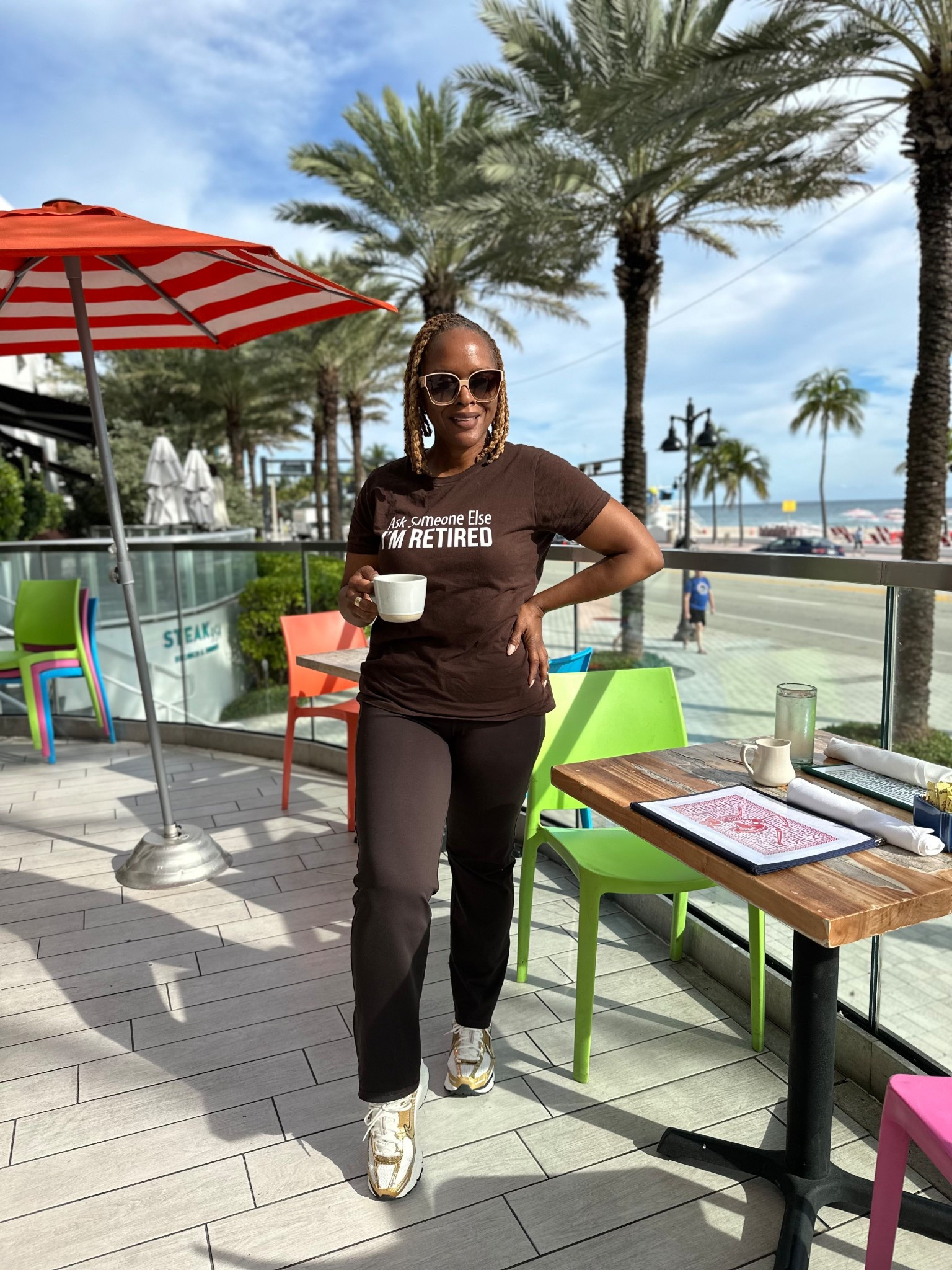 Retired life
Vacation on the beach 
Brown outfit 

#LTKfitnessgoals #LTKdayinmylife #LTKTravel