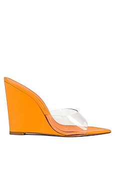 Schutz Luci Vinyl Wedge in Bright Tangerine from Revolve.com | Revolve Clothing (Global)