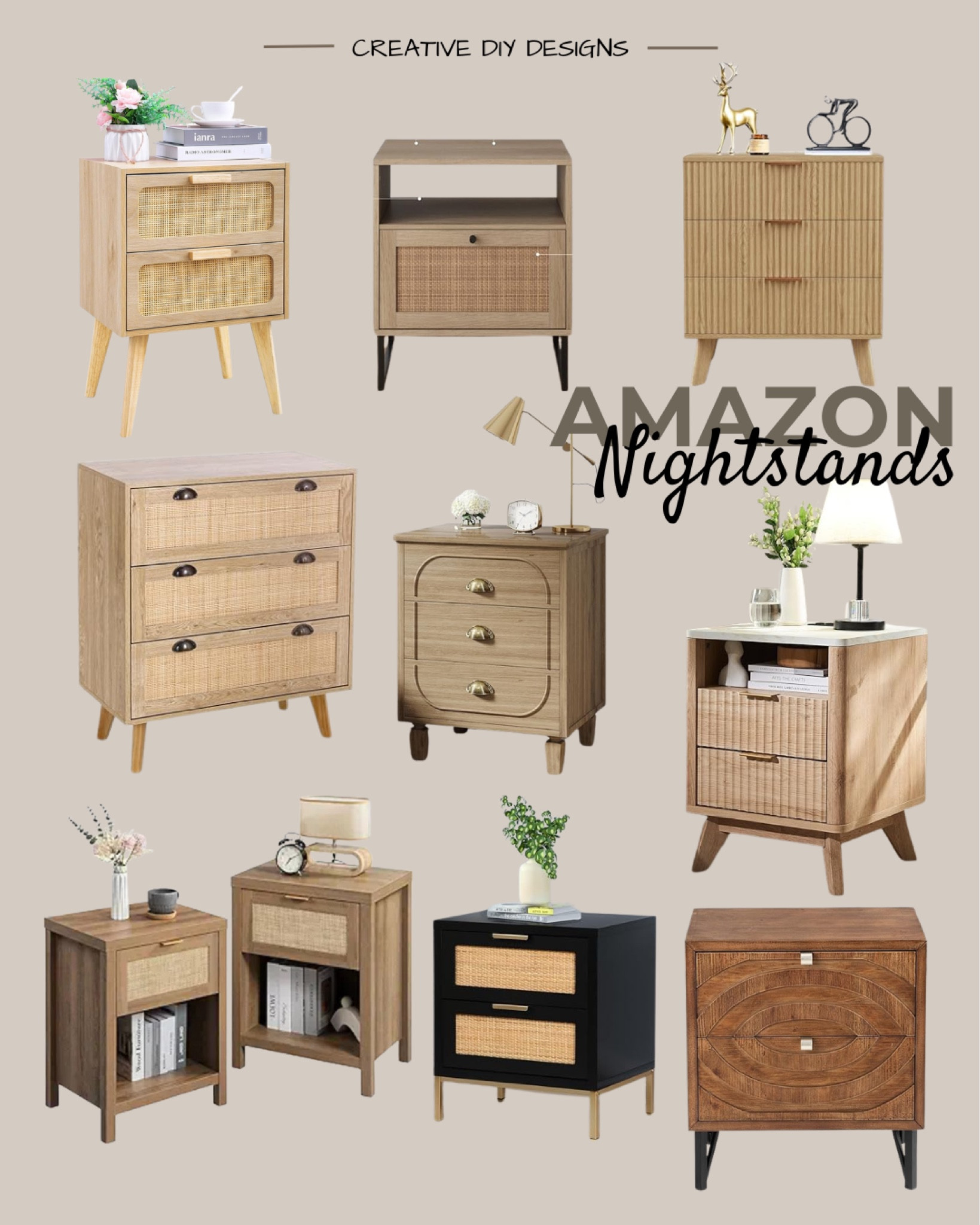 Amazon nightstands. Rattan nightstands. Natural wood nightstands. Bedroom furniture.

#LTKhome #LTKstyletip