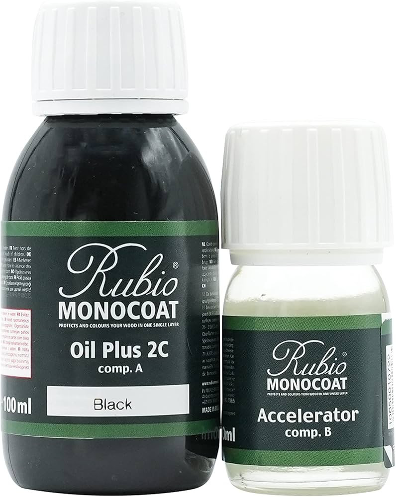 Rubio Monocoat Oil Plus 2C, 130 Milliliters, Black, Interior Wood Stain and Finish, Food Safe, Ea... | Amazon (US)