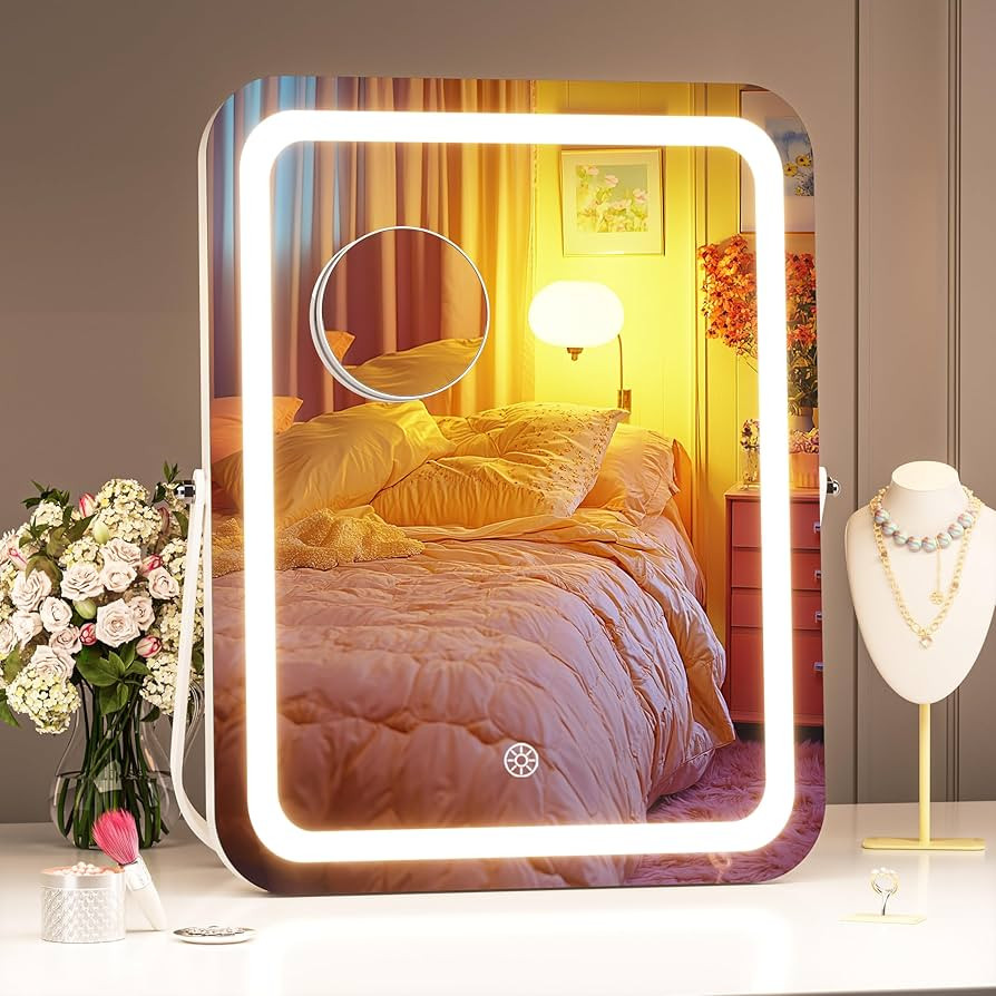 Hasipu Vanity Mirror with Lights, 11" x 14" LED Makeup Mirror, 3 Modes Light, Smart Touch Control... | Amazon (US)