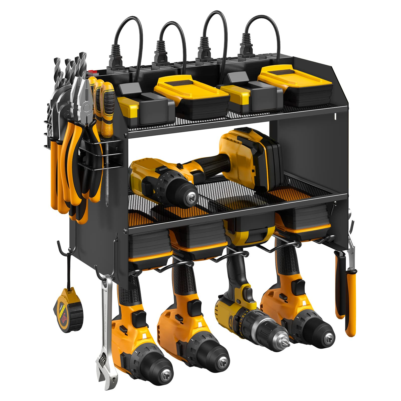 CCCEI Wall Mount Modular Power Tool Organizer Heavy Duty Rack 4 Drill Storage Shelf | Amazon (US)