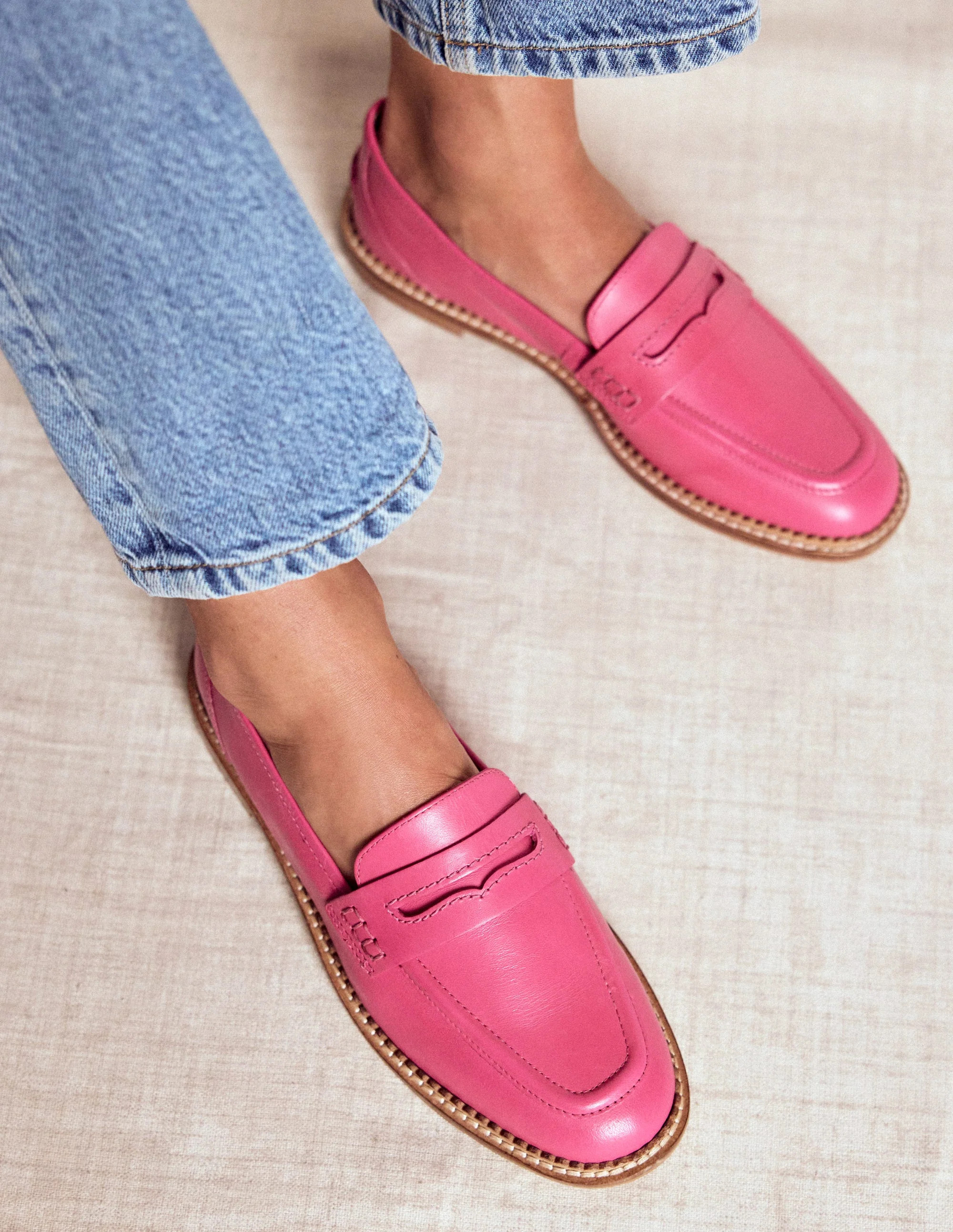 Nya Penny Loafers-Pink | Boden (US)