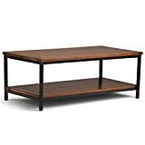 SIMPLIHOME Skyler SOLID MANGO WOOD and Metal 48 inch Wide Rectangle Modern Industrial Coffee Table i | Amazon (US)