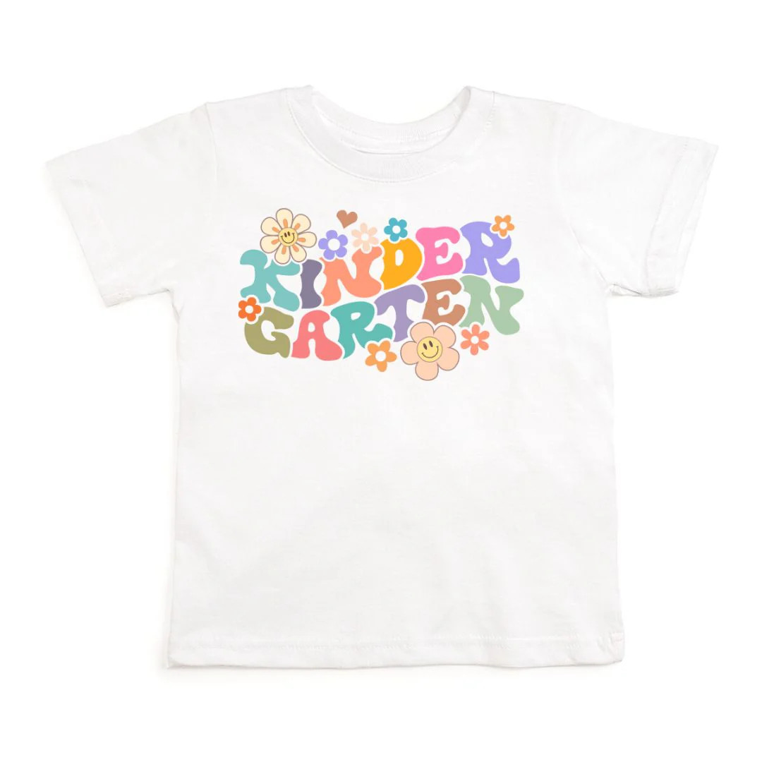 Kindergarten Retro Short Sleeve T-Shirt - White | Sweet Wink