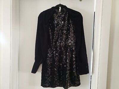 Zara sequin dress Velvet Sequin High Neck Medium 2731 250 800 | eBay US