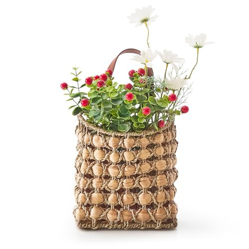 Wall Hanging Pocket Basket Portable Storage Basket Decorative Boho Mounted Organizer Dried Flower Plants Front Door Basket for Garden Farmhouse Home | Amazon (US)