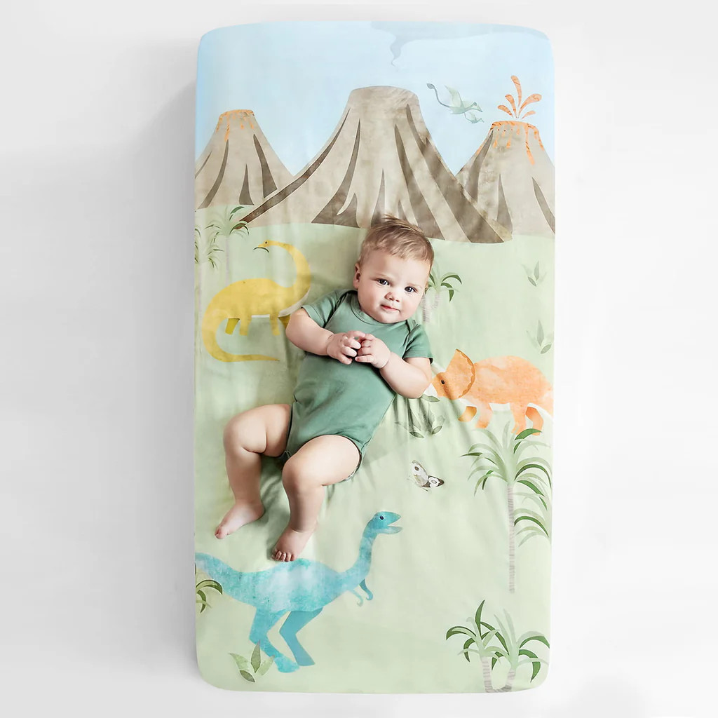 Jurassic Standard Size Crib Sheet | Rookie Humans