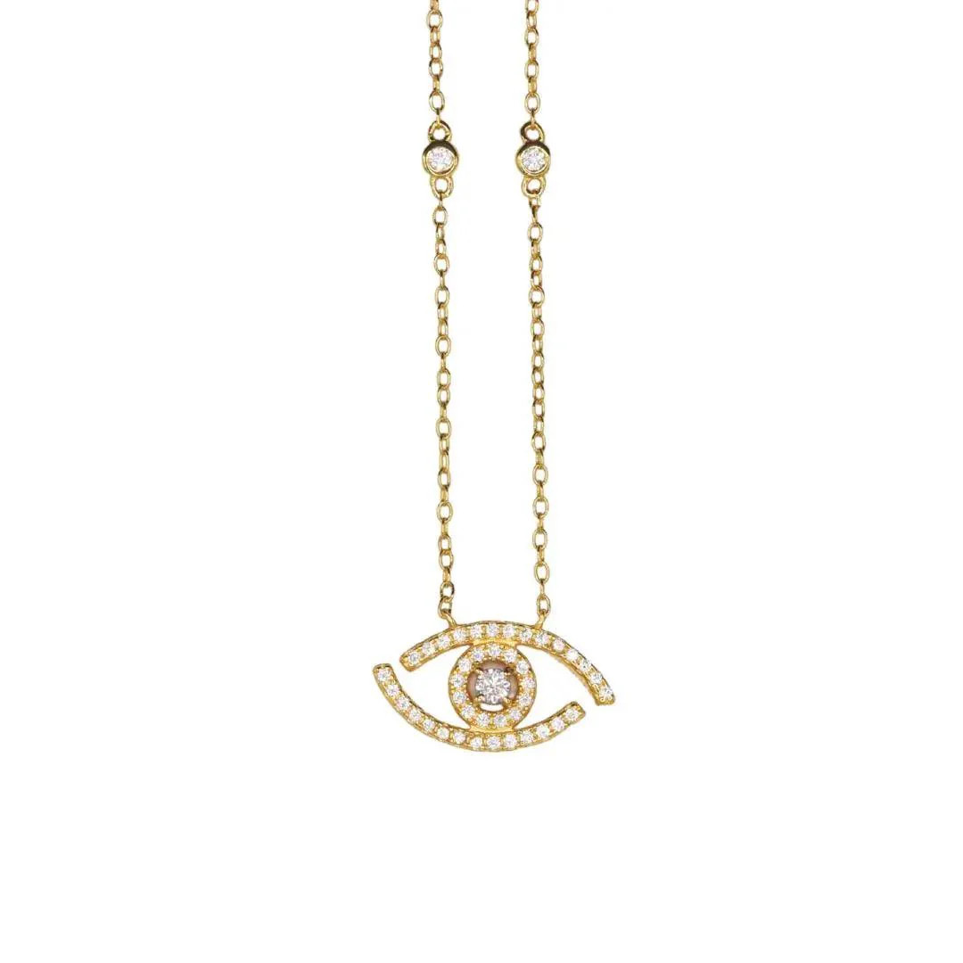 Crystal Evil Eye Necklace - Ahava J | Ahava Jewels
