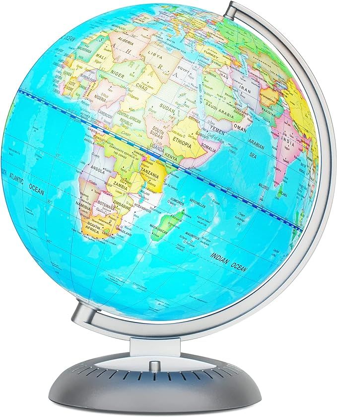 Illuminated Globe of the World with Stand | World Globe for Kids Learning with Build in LED Night... | Amazon (US)