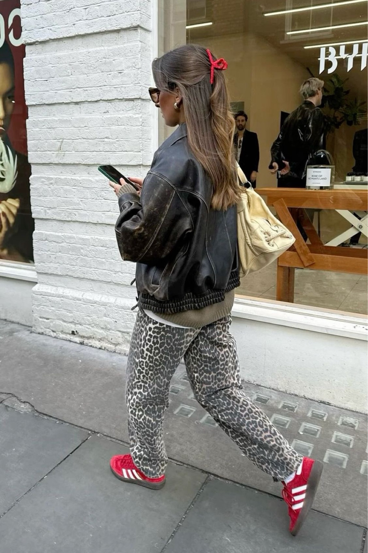 Cheetah print baggy jeans, red adidas sneakers and oversized leather jacket. Shop the pants now on Amazon! 

#LTKstyletip #LTKshoecrush #LTKfindsunder100