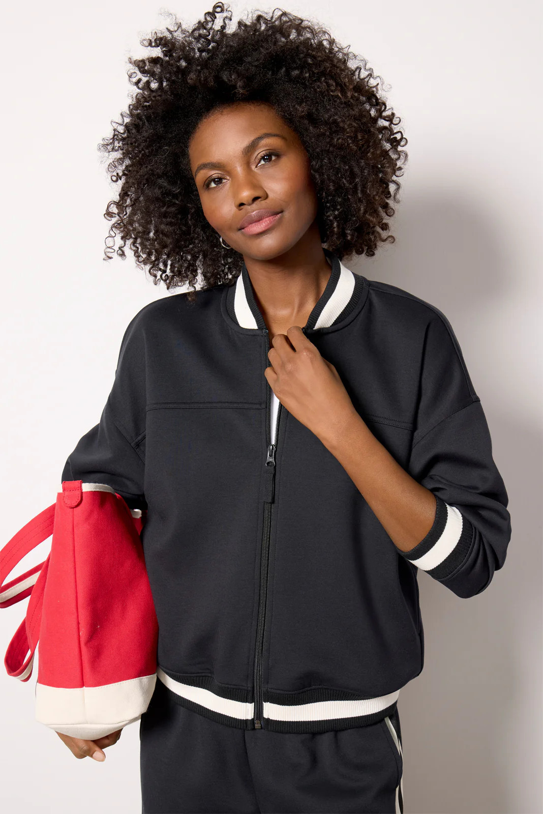 Nia Varsity Bomber | Evereve