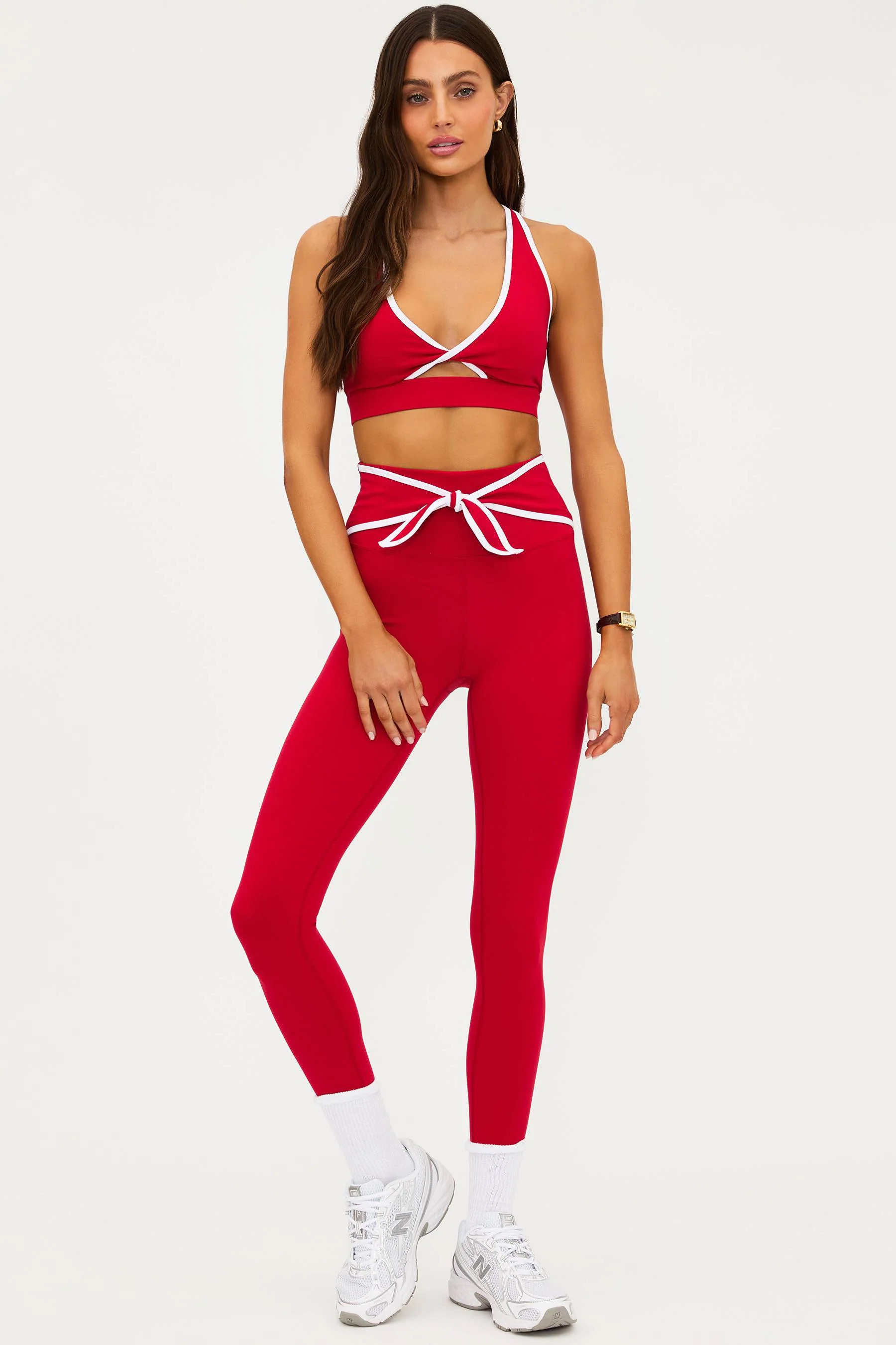 Violetta Legging Peppermint Matte | Red Bow Legging | Beach Riot | Beach Riot