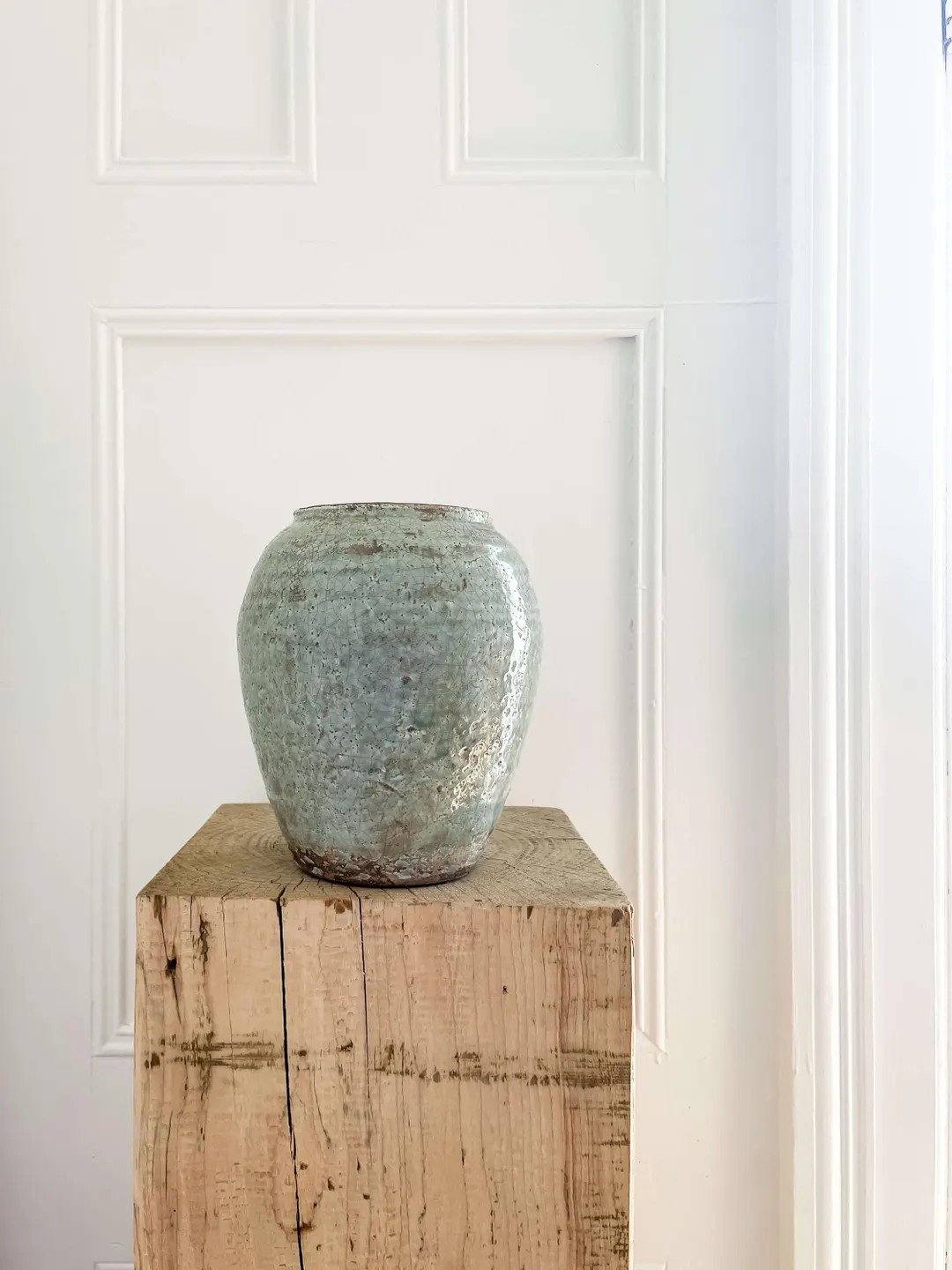 Luna Tall Vintage-style Ceramic Vase With Soft Blue Crackled Glaze, Textured Finish, Bottega Terr... | Etsy (US)