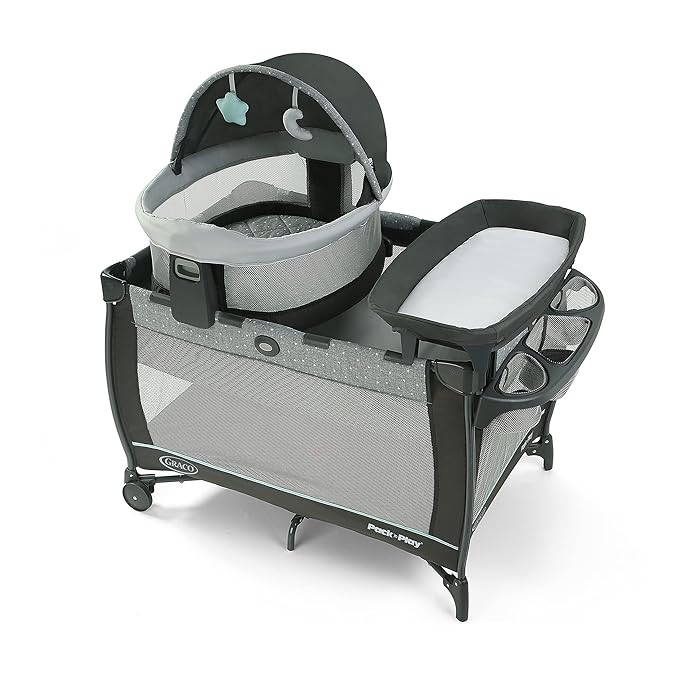 Graco Pack n Play Travel Dome DLX Playard, Astin with Portable Bassinet and Integrated Storage Or... | Amazon (US)