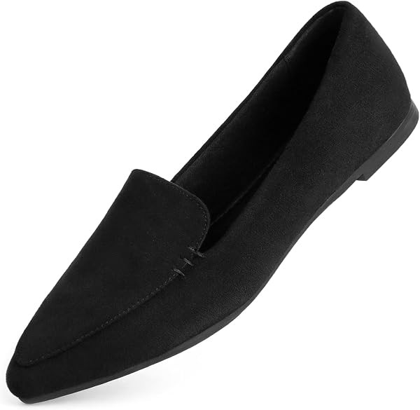MUSSHOE Pointed Toe Flats for Women, Comfortable Business Casual Work Shoes, Slip On Loafers for ... | Amazon (US)