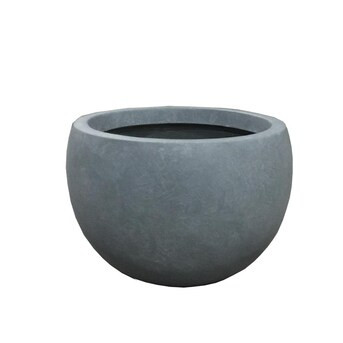 KANTE Round 13.0-in W Extra Large Gray Concrete Contemporary/Modern Indoor/Outdoor Planter with D... | Lowe's