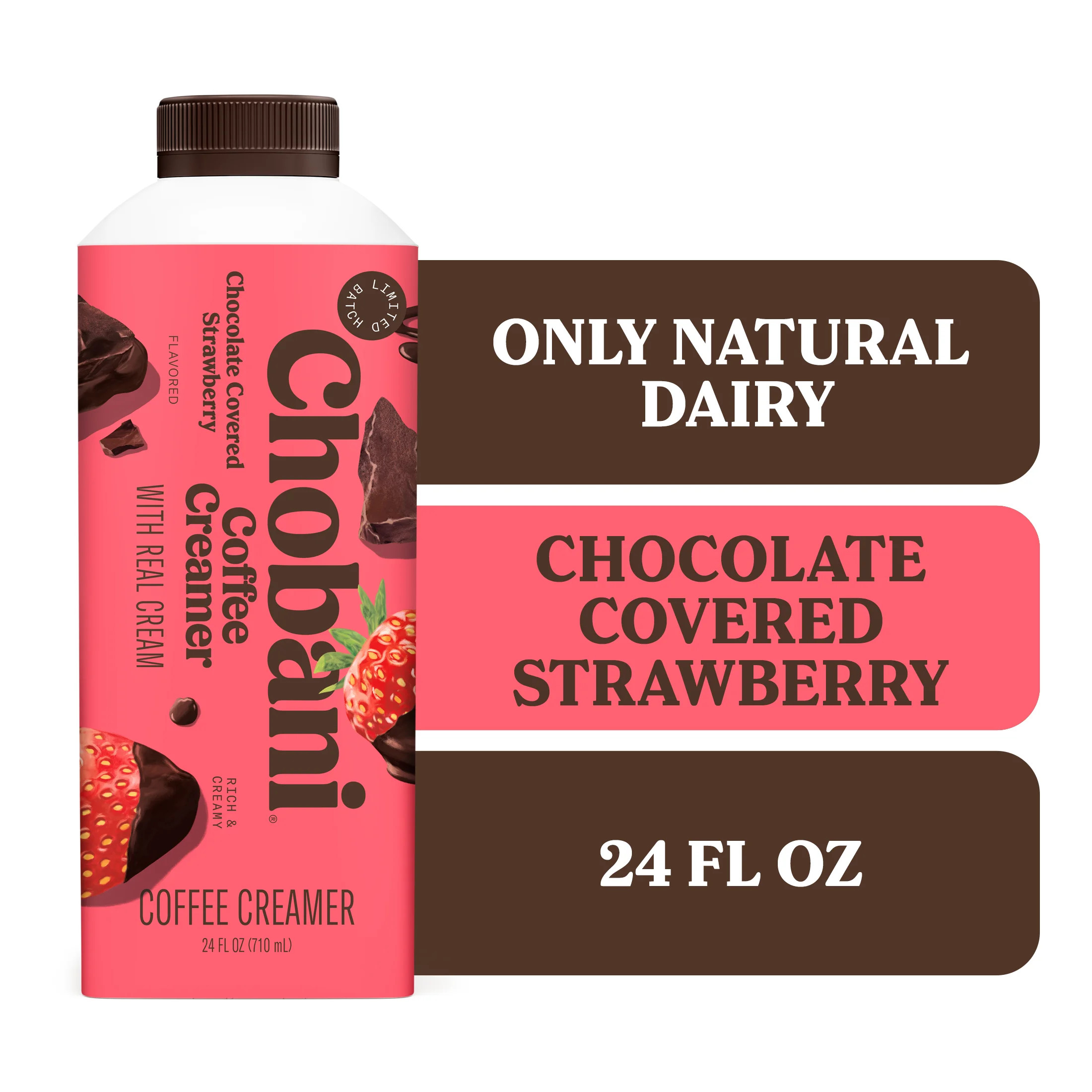 Chobani Coffee Creamer Limited Batch Chocolate Covered Strawberry 24 fl oz Carton | Walmart (US)