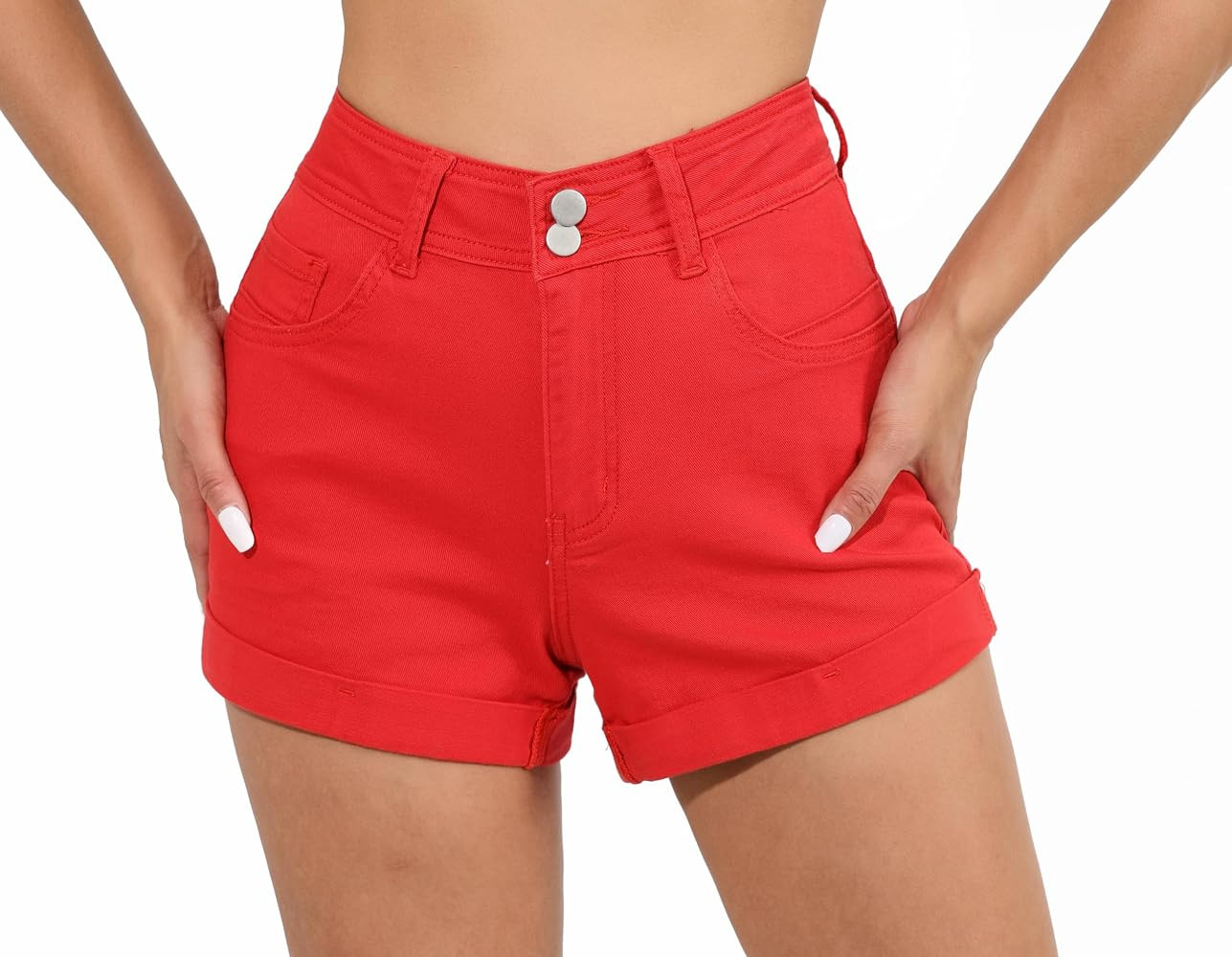 Women’s High Waisted Skinny Stretchy Denim Shorts Hot Summer Jeans Shorts | Amazon (US)