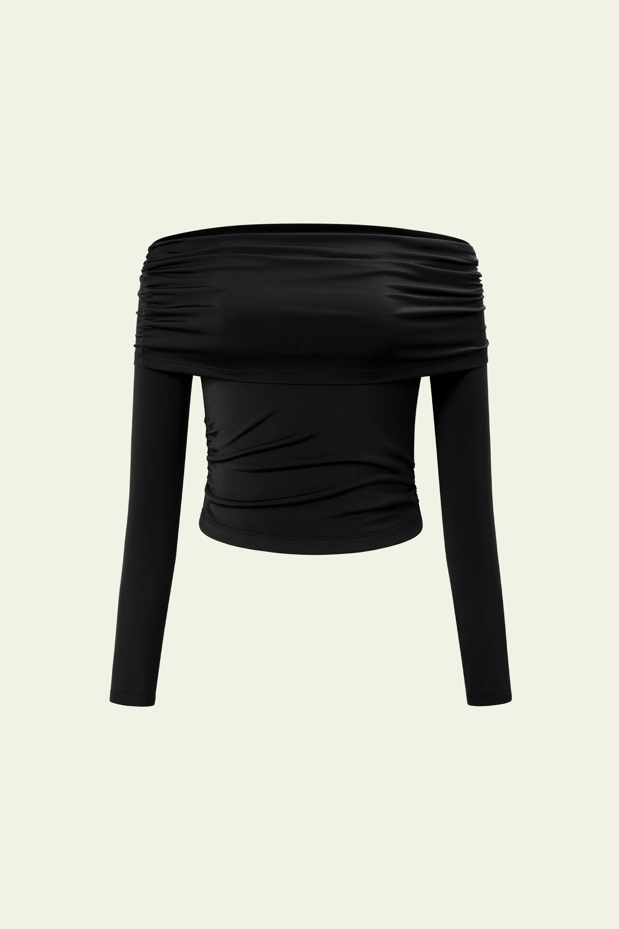 Silk Breeze Jersey Off-Shoulder Long Sleeve Top | LILYSILK