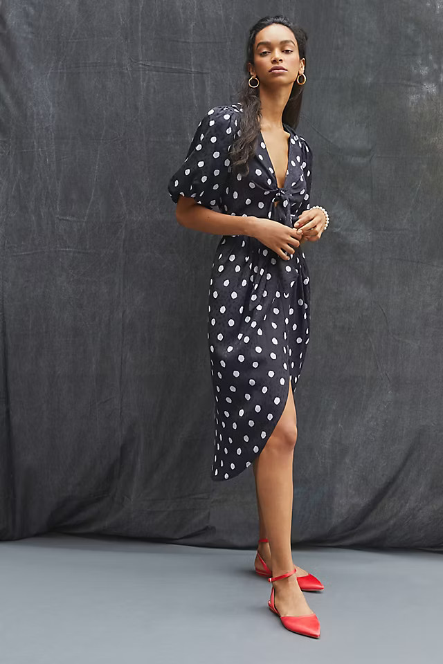 Delfi Polka Dot Midi Dress | Anthropologie (US)