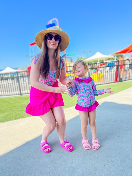 Sweet summertime with my girl. 3rd splash pad day this week. 🥰 She was excited to match, so it had to be documented. 🦩💕 These swimsuits are from last year and I’m so excited it still fits Scarlett. I linked my hat and skirt. I have this swim skirt in several colors and love it  

#LTKStyleTip #LTKSwim #LTKFindsUnder50