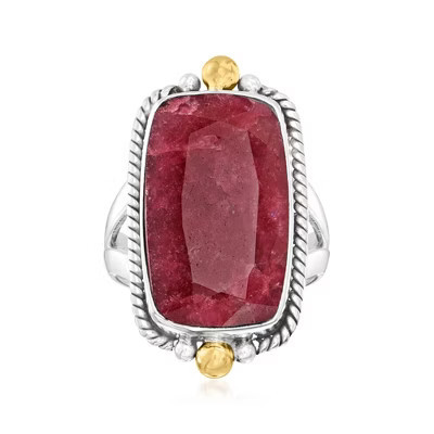Ross-Simons 9.50 Carat Ruby Ring in 2-Tone Sterling Silver Size 5 | Target
